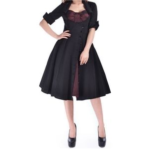 Chicstar vintage style 60s 70s dress corset pinup red black dress. US 4